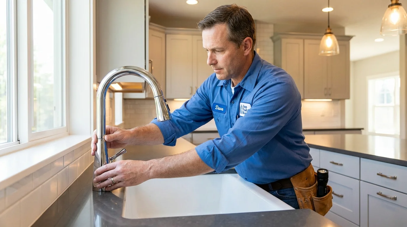 Kitchen faucet installation by Johns Plumbing LLC in Templeton
